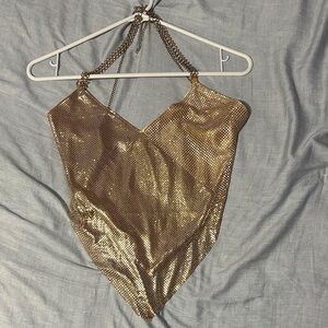 Gold Chainmail Crop Top